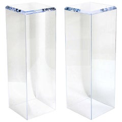 Pair of Lucite Pedestals by Iconic Snob Galeries