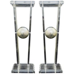 Pair of Lucite Pedestals