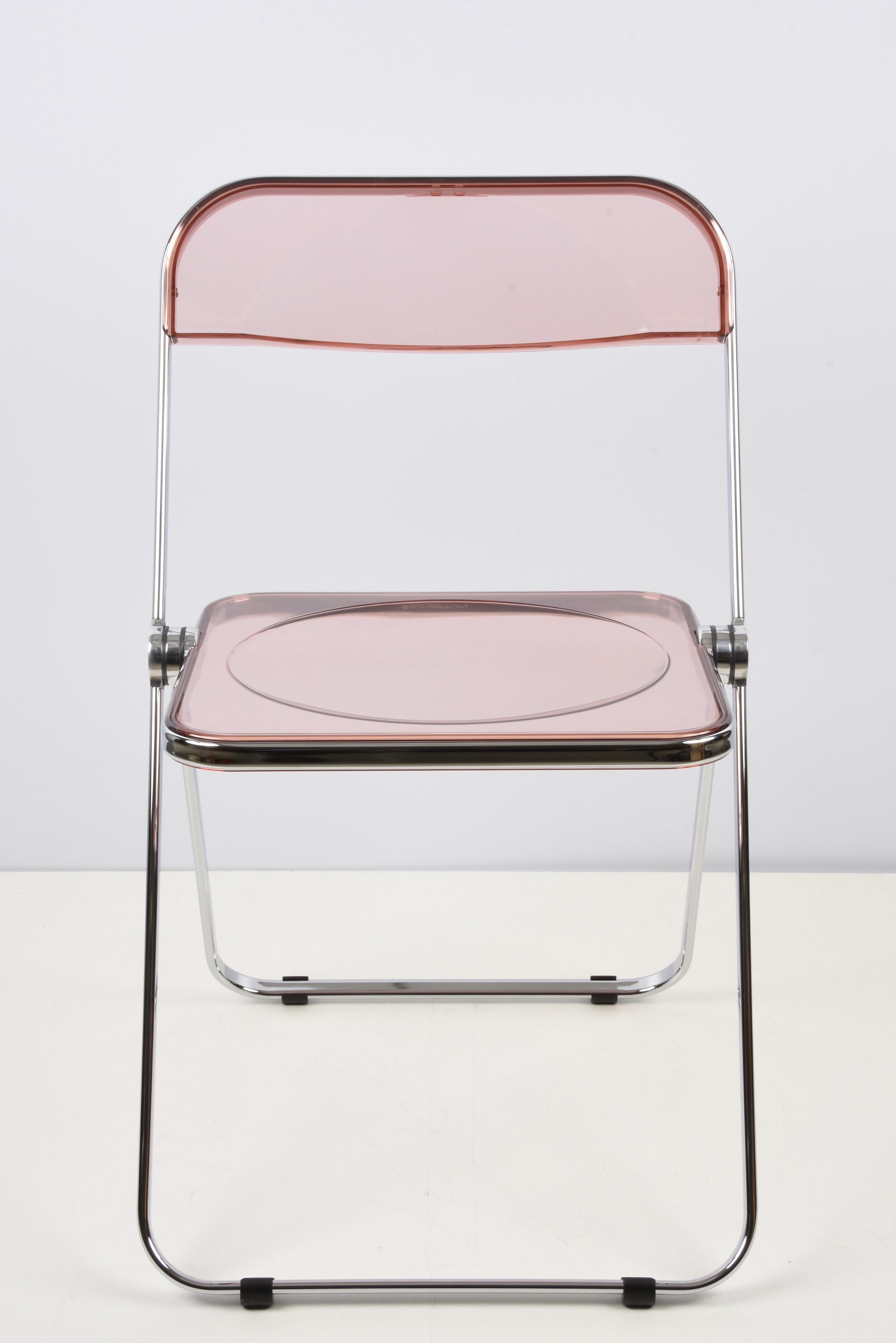 20th Century Pair of Lucite Pink Folding 