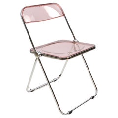 Pair of Lucite Pink Folding "Plia" Italian Chairs 1970s - Matt offer
