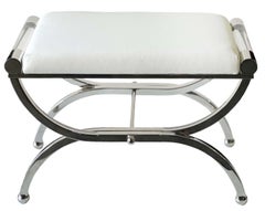 Pair of Lucite & Polished Nickel Benches by Charles Hollis Jones, c. 1980's