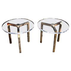 Pair of Lucite Side Tables Design by Charles Hollis Jones Signed