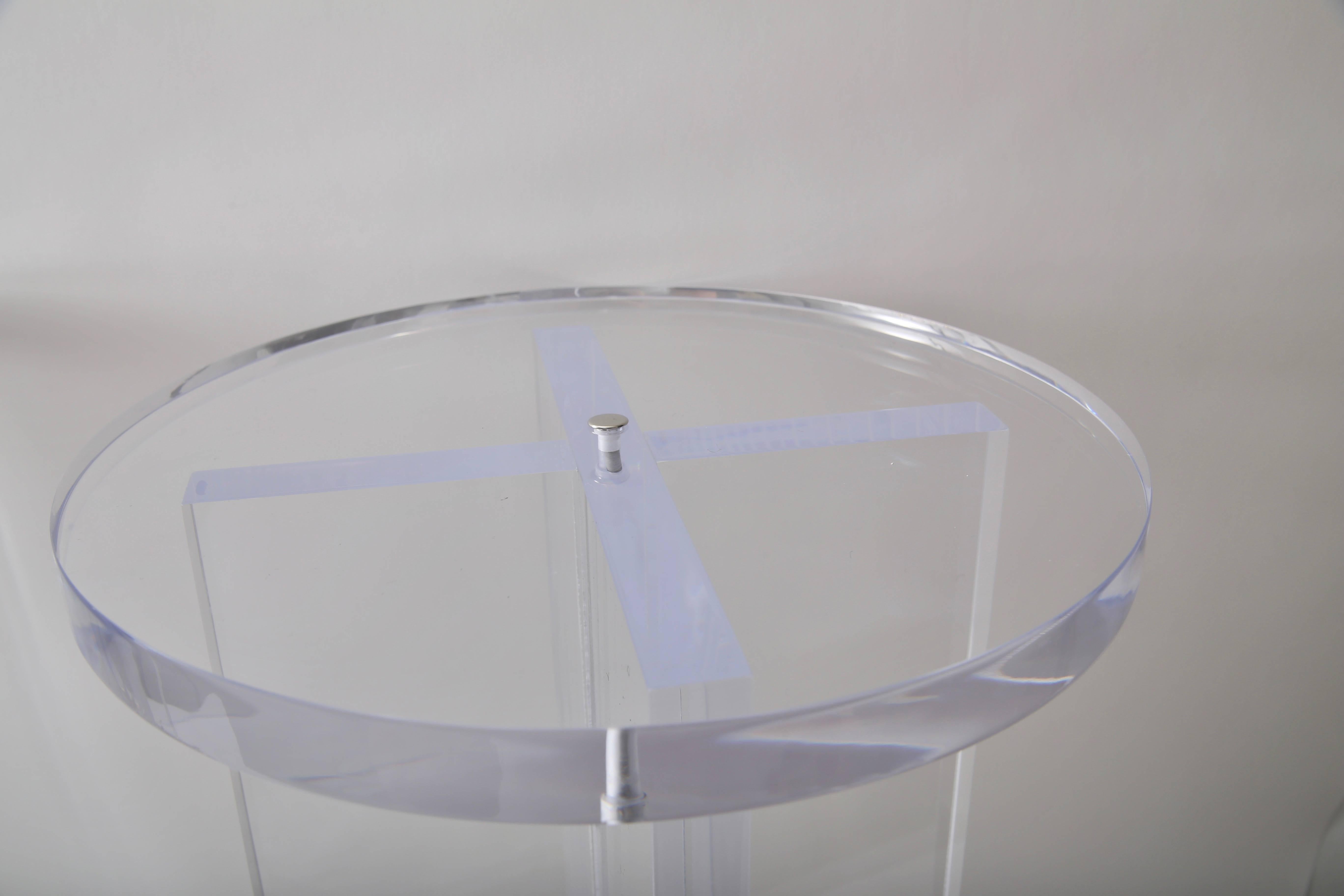 Modern Pair of Lucite Side Tables