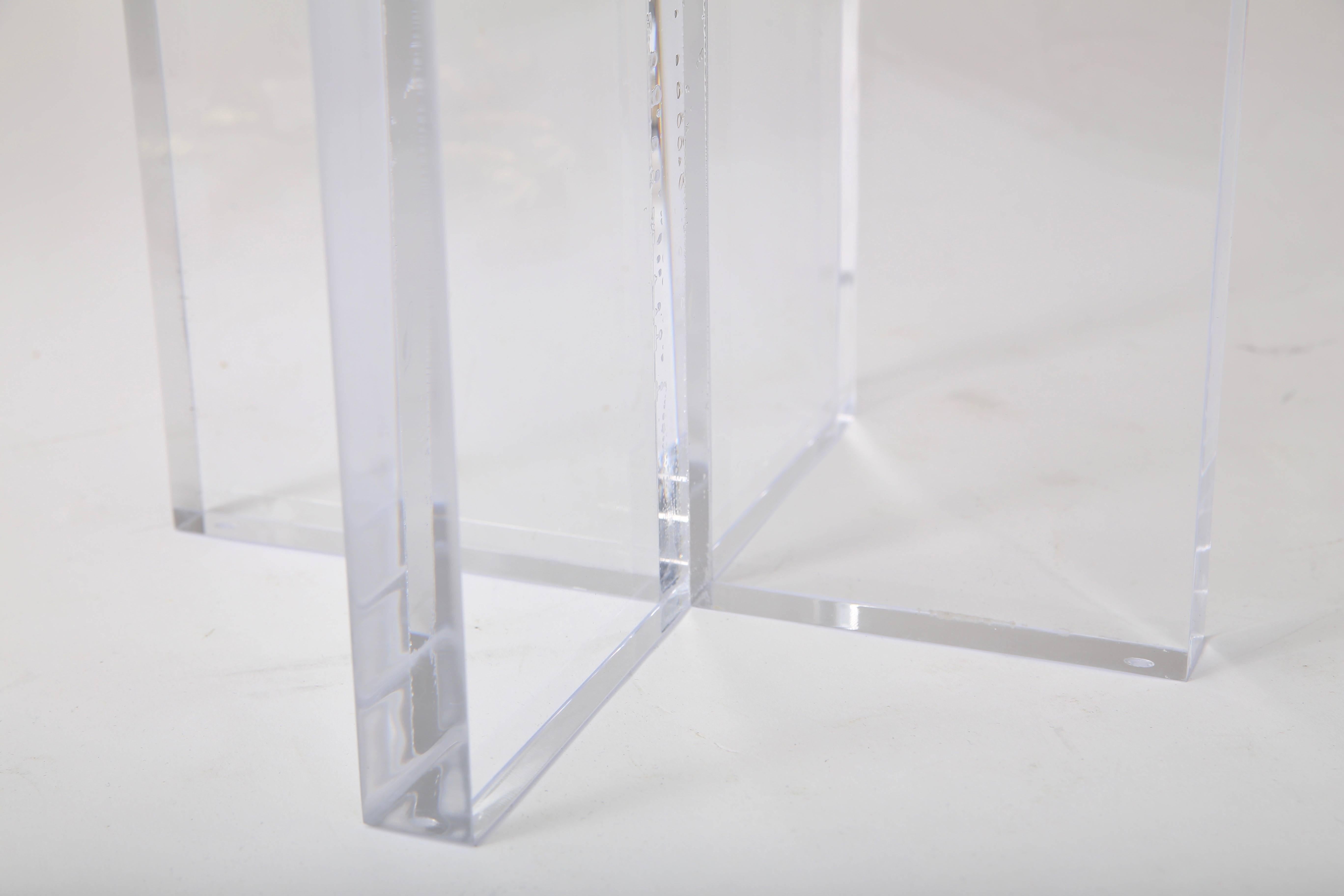 American Pair of Lucite Side Tables