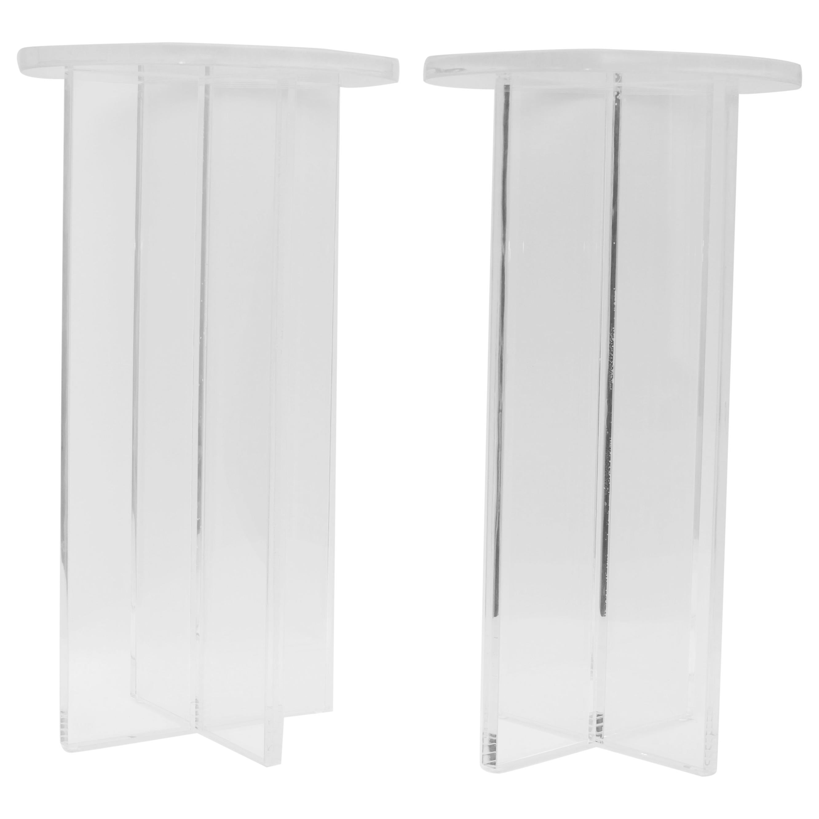 Pair of Lucite Side Tables For Sale at 1stdibs