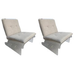 Pair of Lucite Slipper Armchairs by Baumann, Germany, 1970s