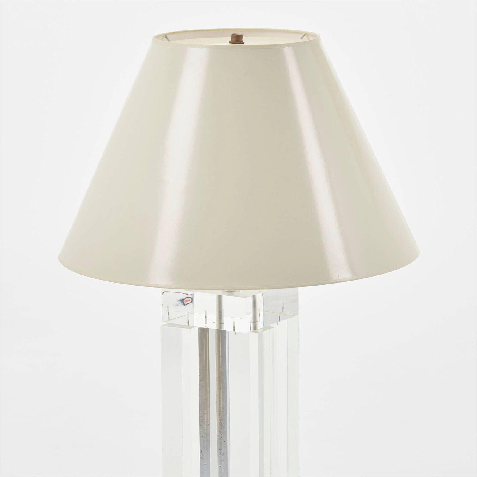 Mid-Century Modern Pair of Lucite Table Lamps attb to 