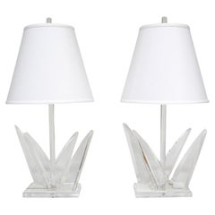 Retro Pair of Lucite Table Lamps by Van Teal