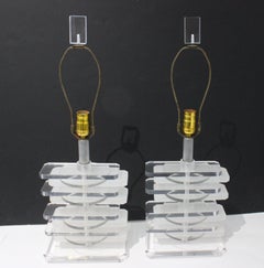 Pair of Lucite Table Lamps