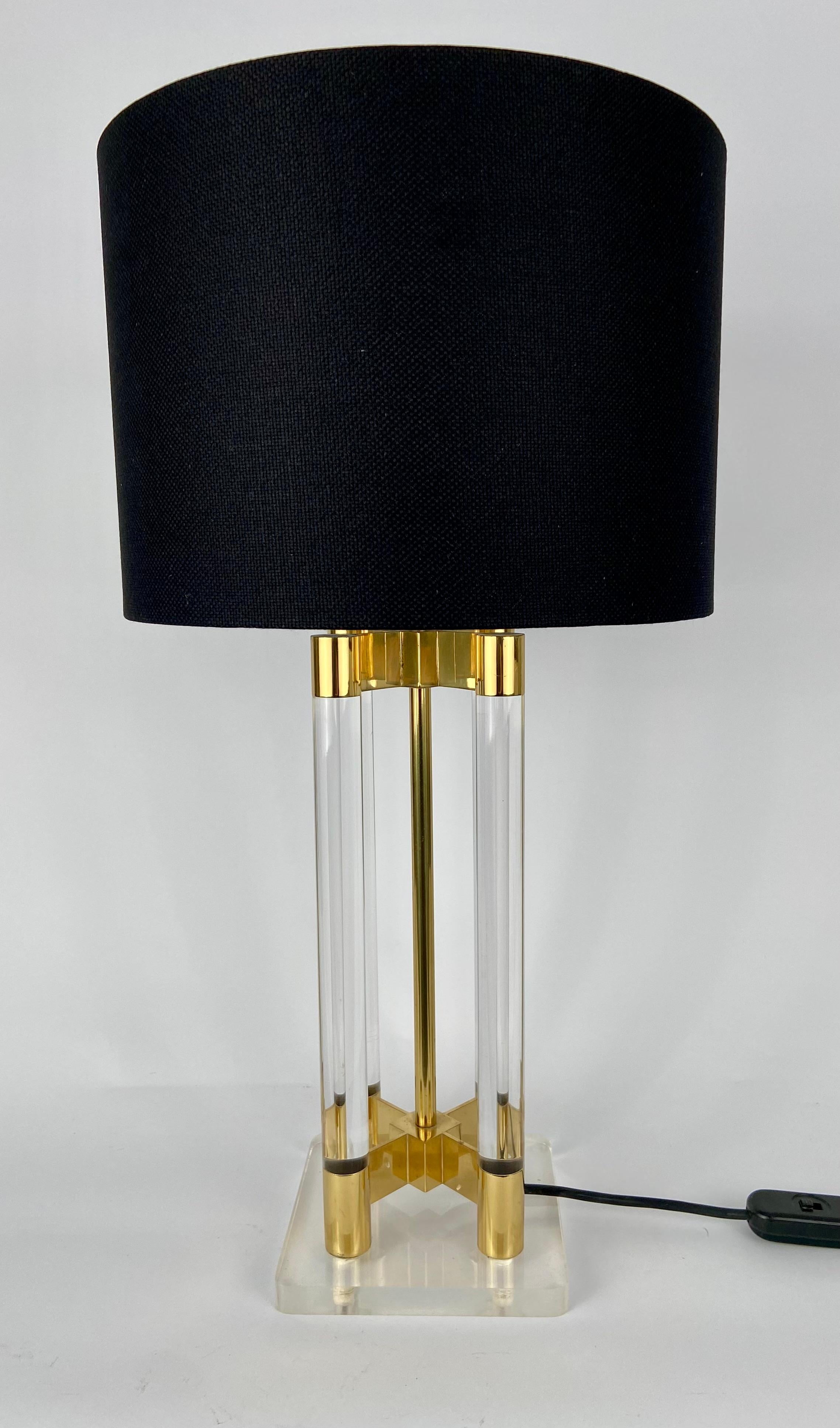 Italian Pair of lucite table lamps For Sale