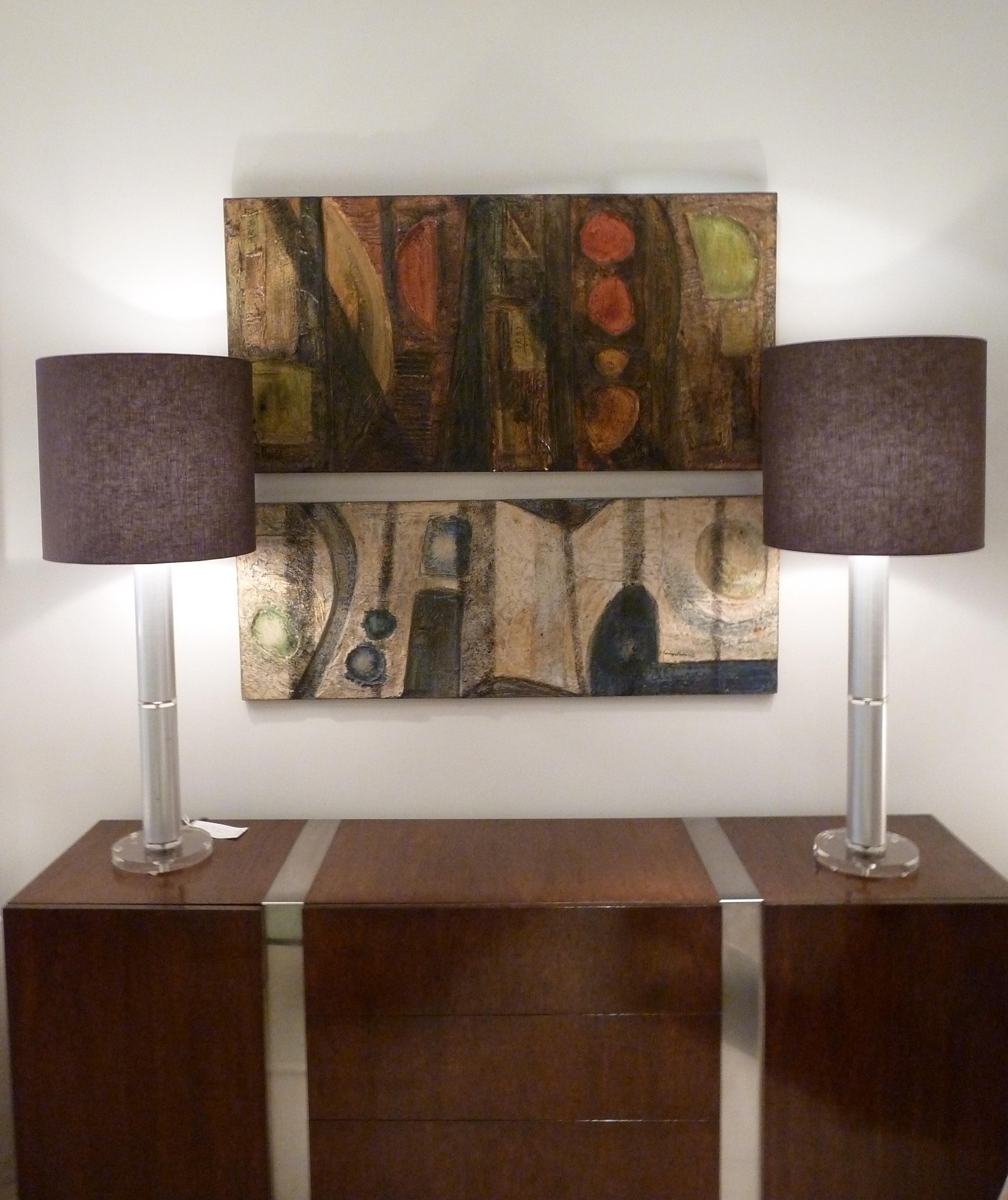 Pair of Lucite Table Lamps In Fair Condition For Sale In London, GB