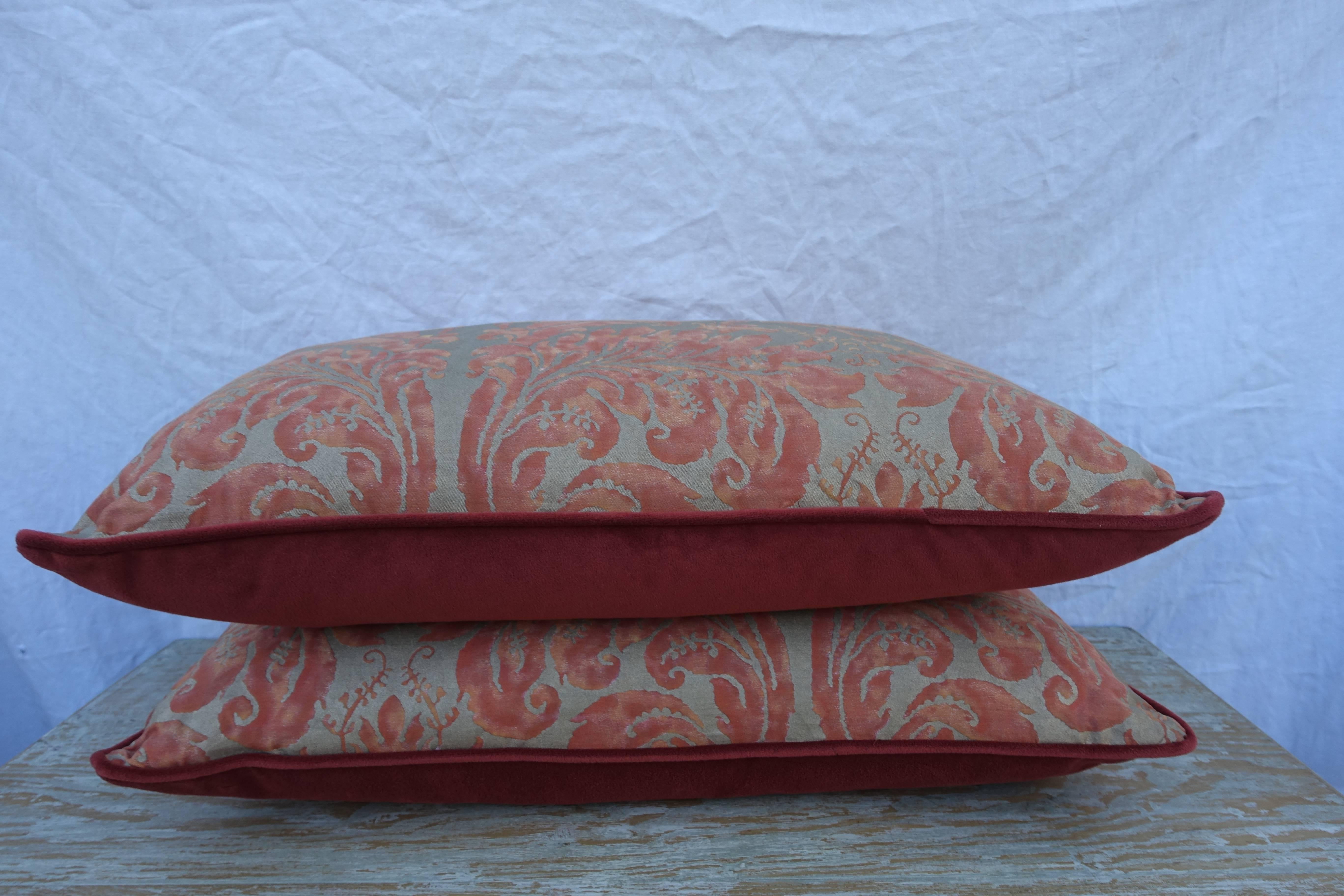 Rococo Pair of Lucrezia Patterned Fortuny Pillows