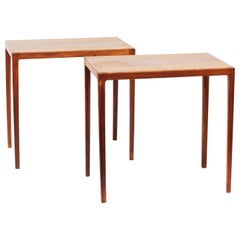 Paar Ludvig Pontoppidan Danish Modern Santos Mahagoni Beistelltische
