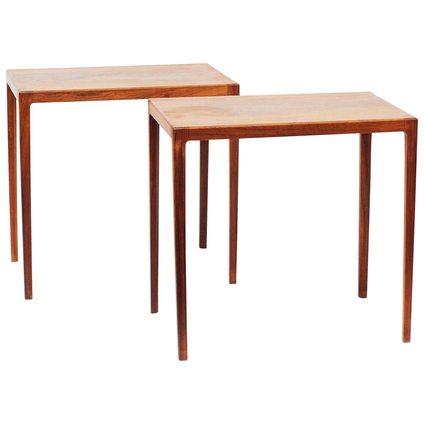 Pair of Ludvig Pontoppidan Danish Modern Rosewood Side Tables