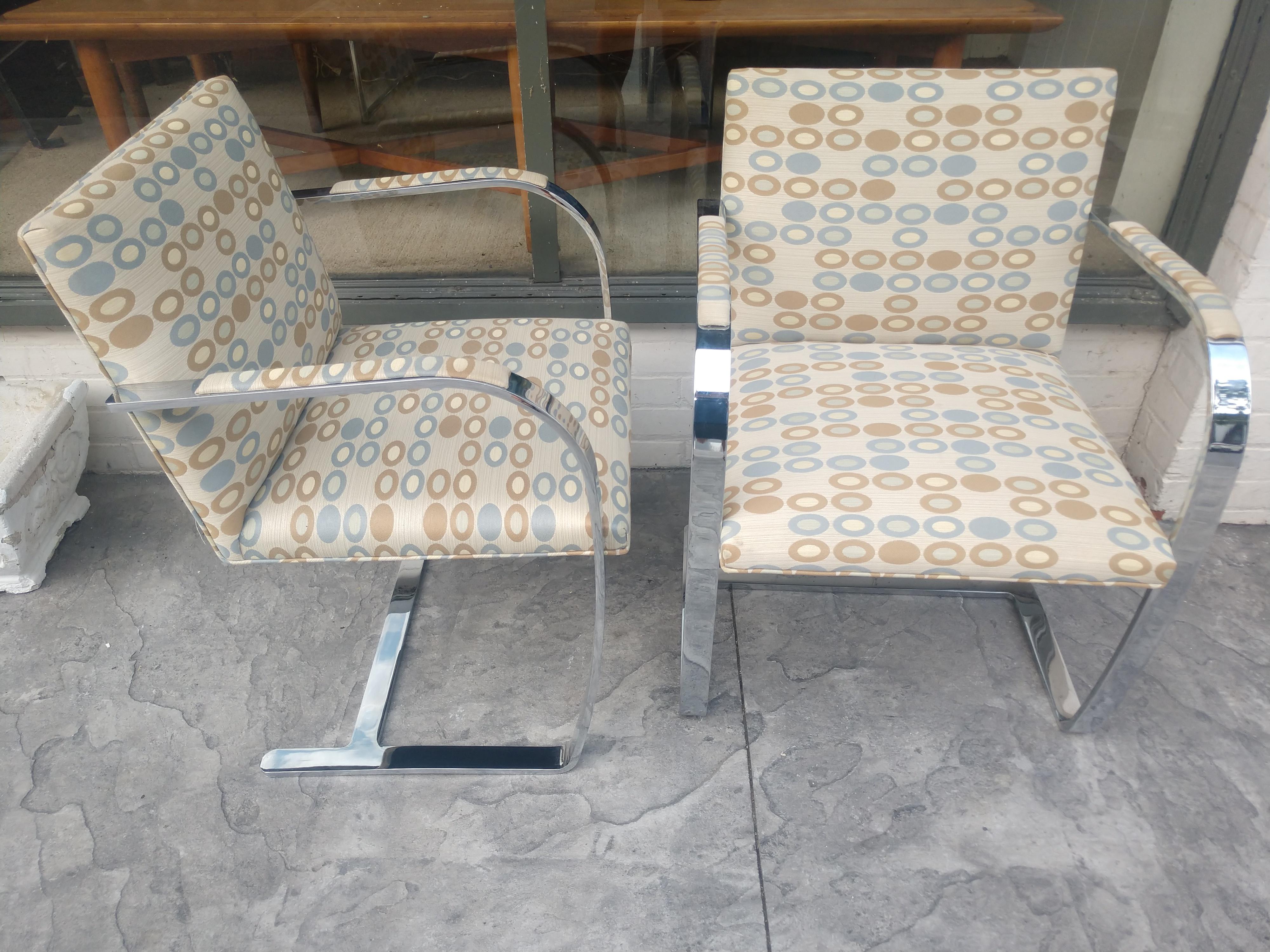 Polished Pair of Ludwig Mies van der Rohe Brno Chairs