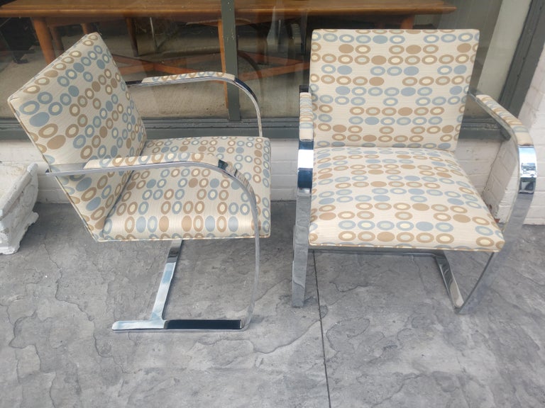 Polished Pair of Ludwig Mies van der Rohe Brno Chairs For Sale
