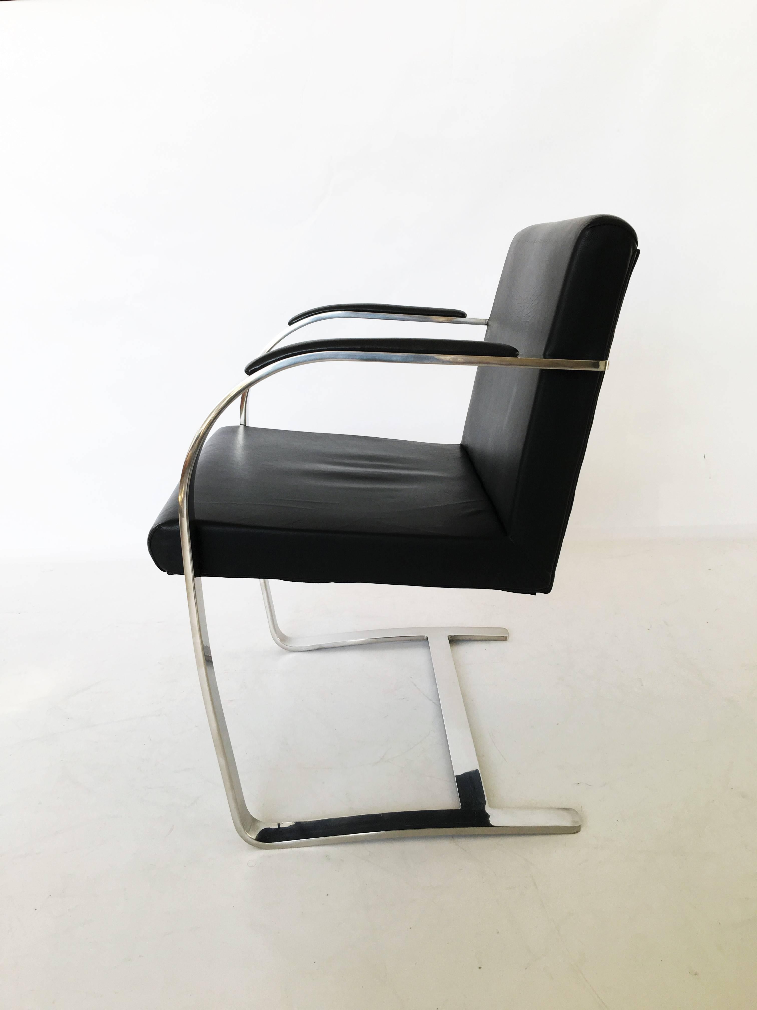 Pair of Ludwig Mies van der Rohe Flat Bar Brno Chairs 1