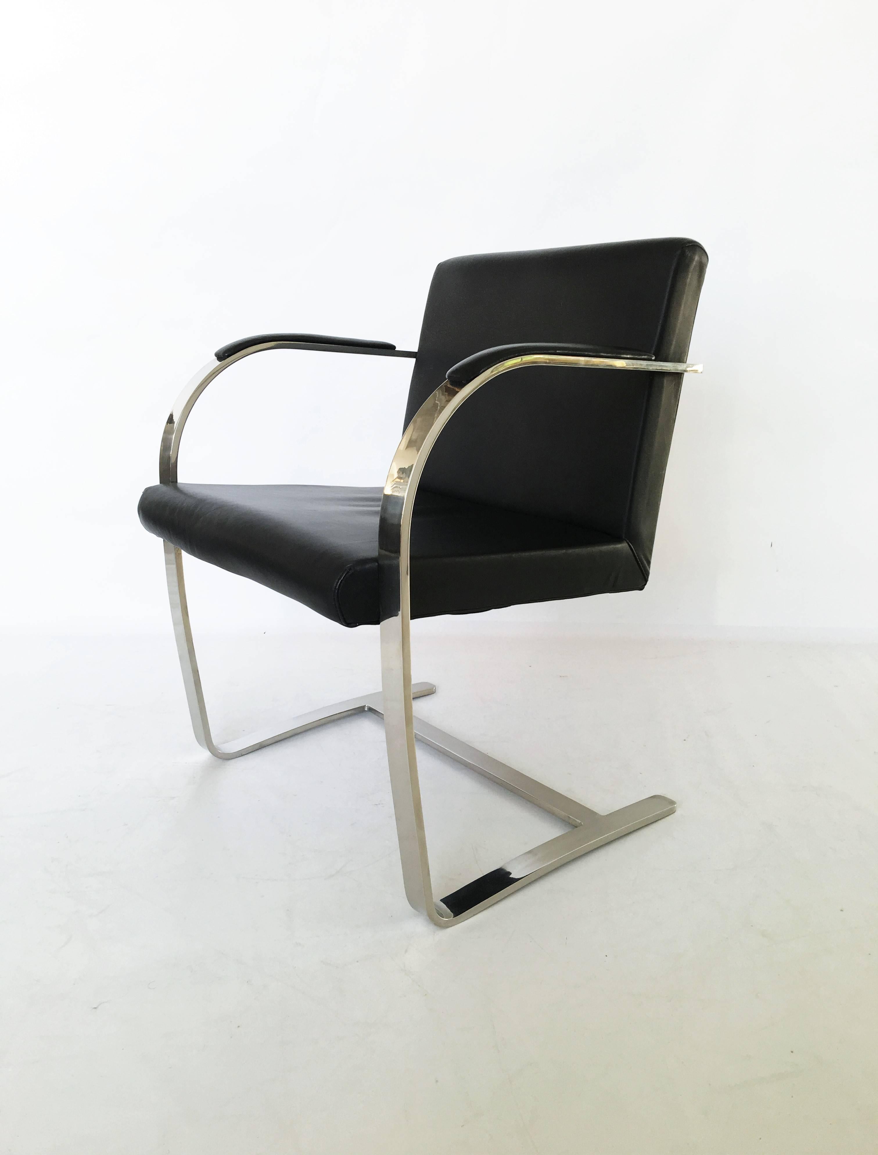 Pair of Ludwig Mies van der Rohe Flat Bar Brno Chairs 2