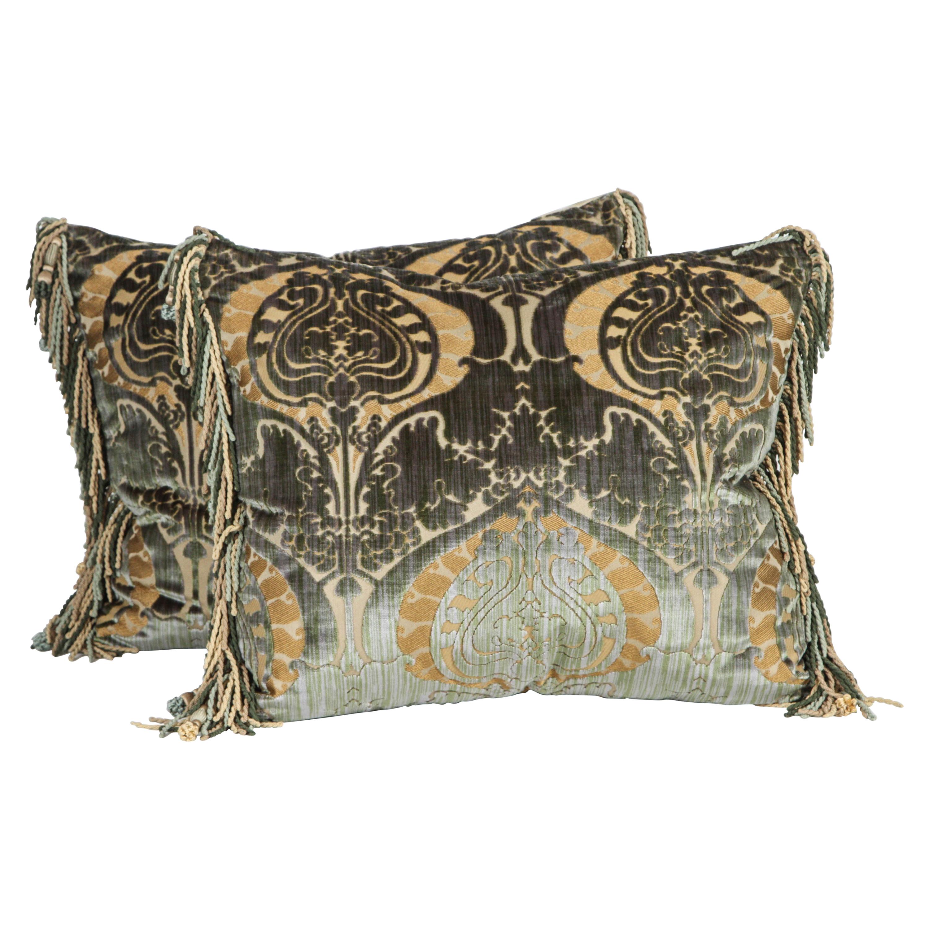 Pair of Luigi Bevilacqua Silk Velvet Pillows For Sale