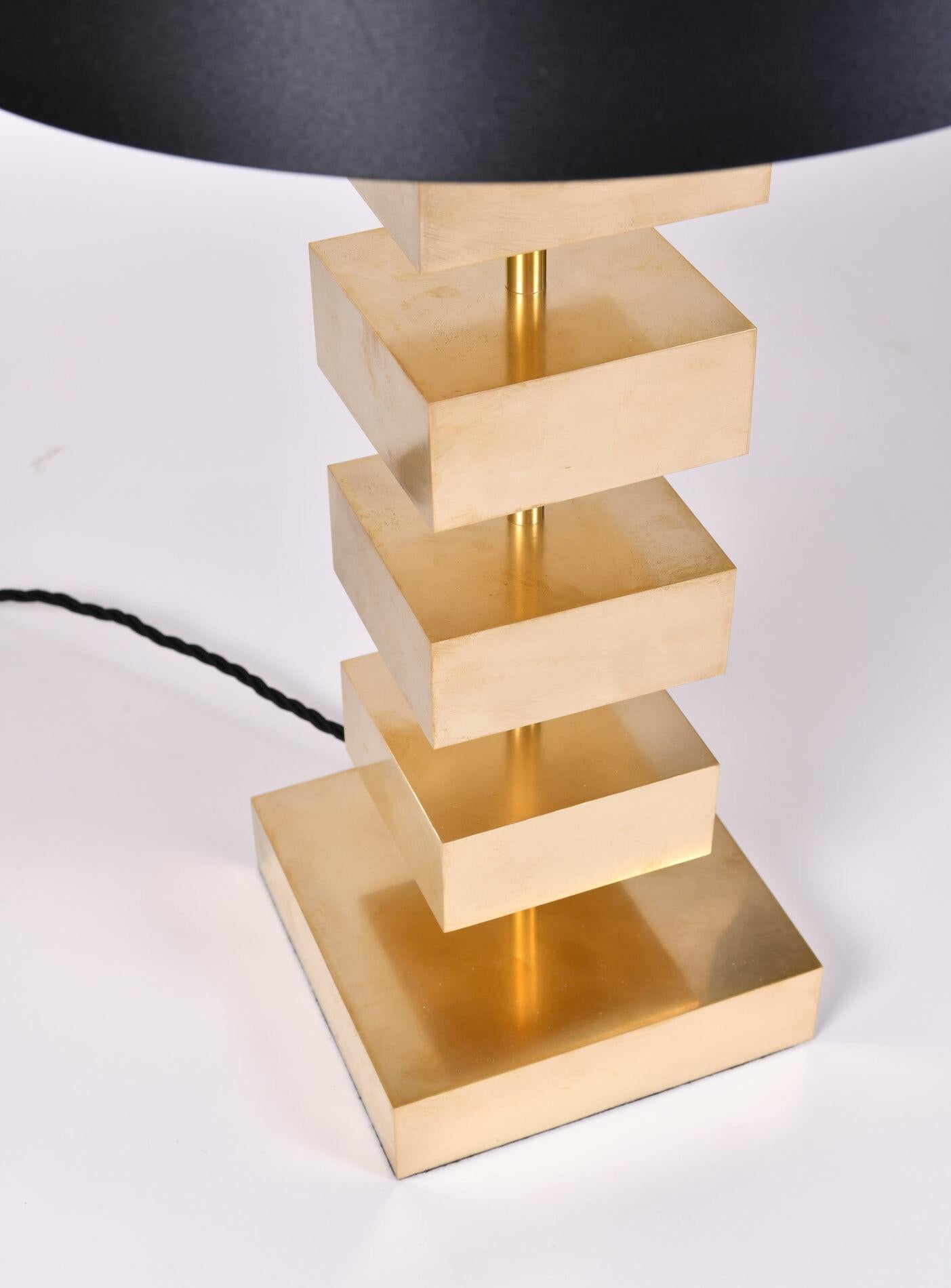Modern Pair of 'Luigi' Brass Table Lamps
