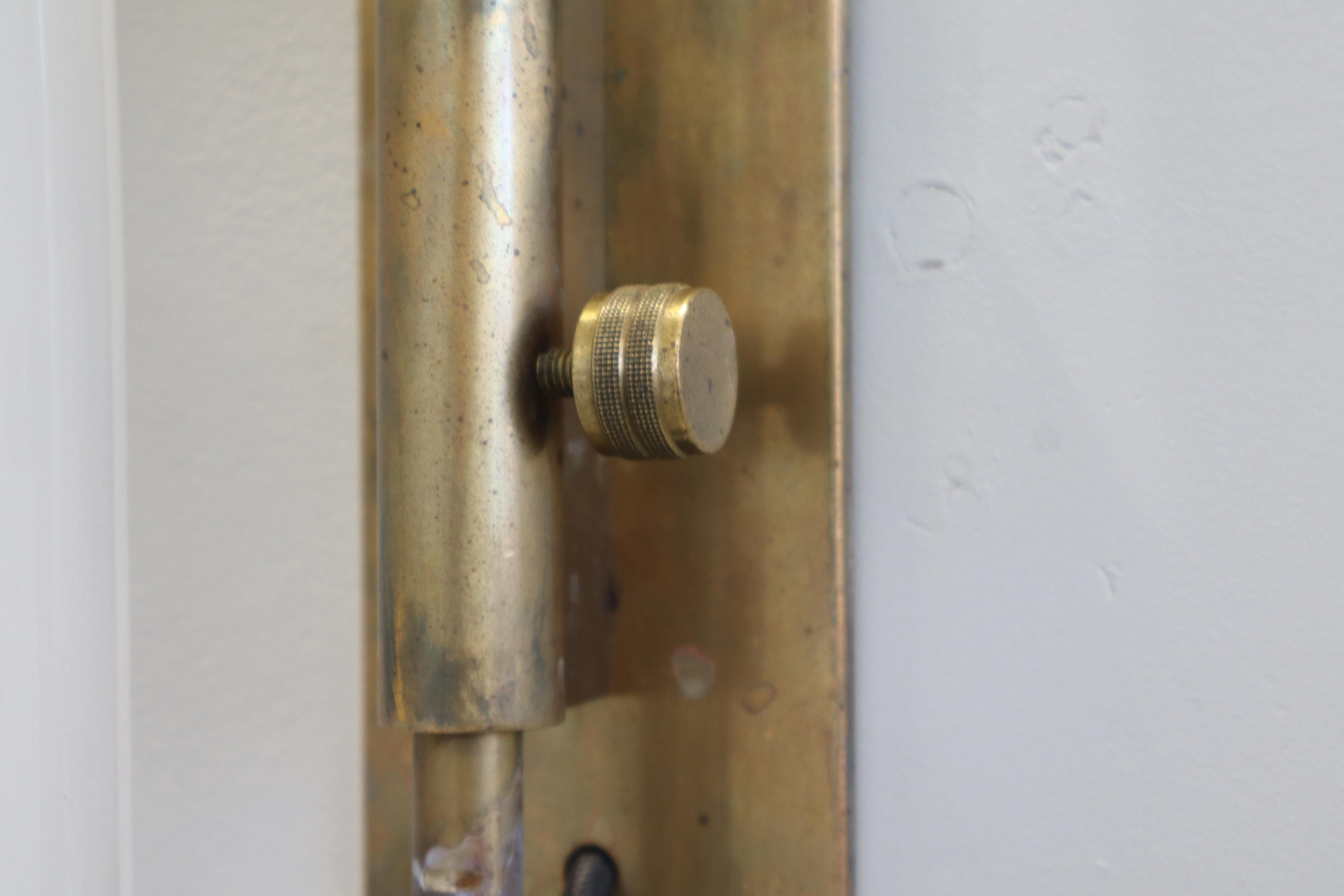 20th Century Pair of Luigi Caccia Dominioni Azucena LP10 Wall Lamps Sconces Brass, 1958 For Sale