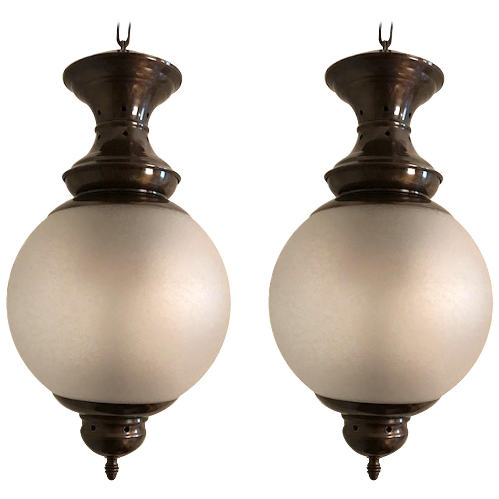 Pair of Luigi Caccia Dominioni for Azucena Pendant Light Model "Ls1"