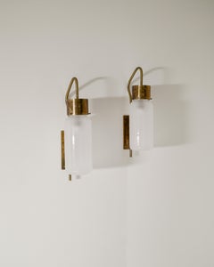 Pair of Luigi Caccia Dominioni "LP10" Brass Wall Sconces for Azucena, 1950s