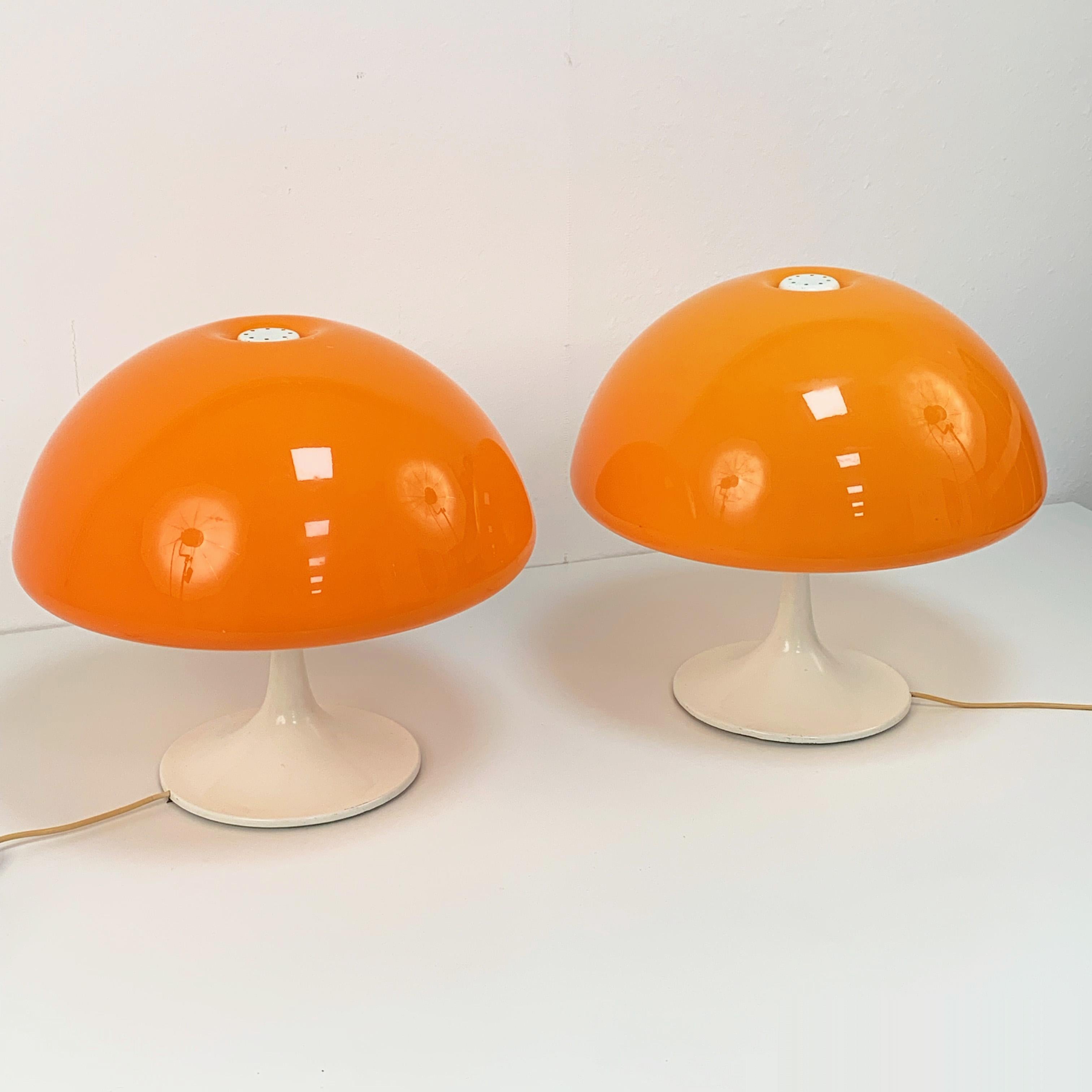 Mid-20th Century Pair of Luigi Massoni Toledo Italian Mushroom Table Lamp, Harvey Guzzini, 1960s