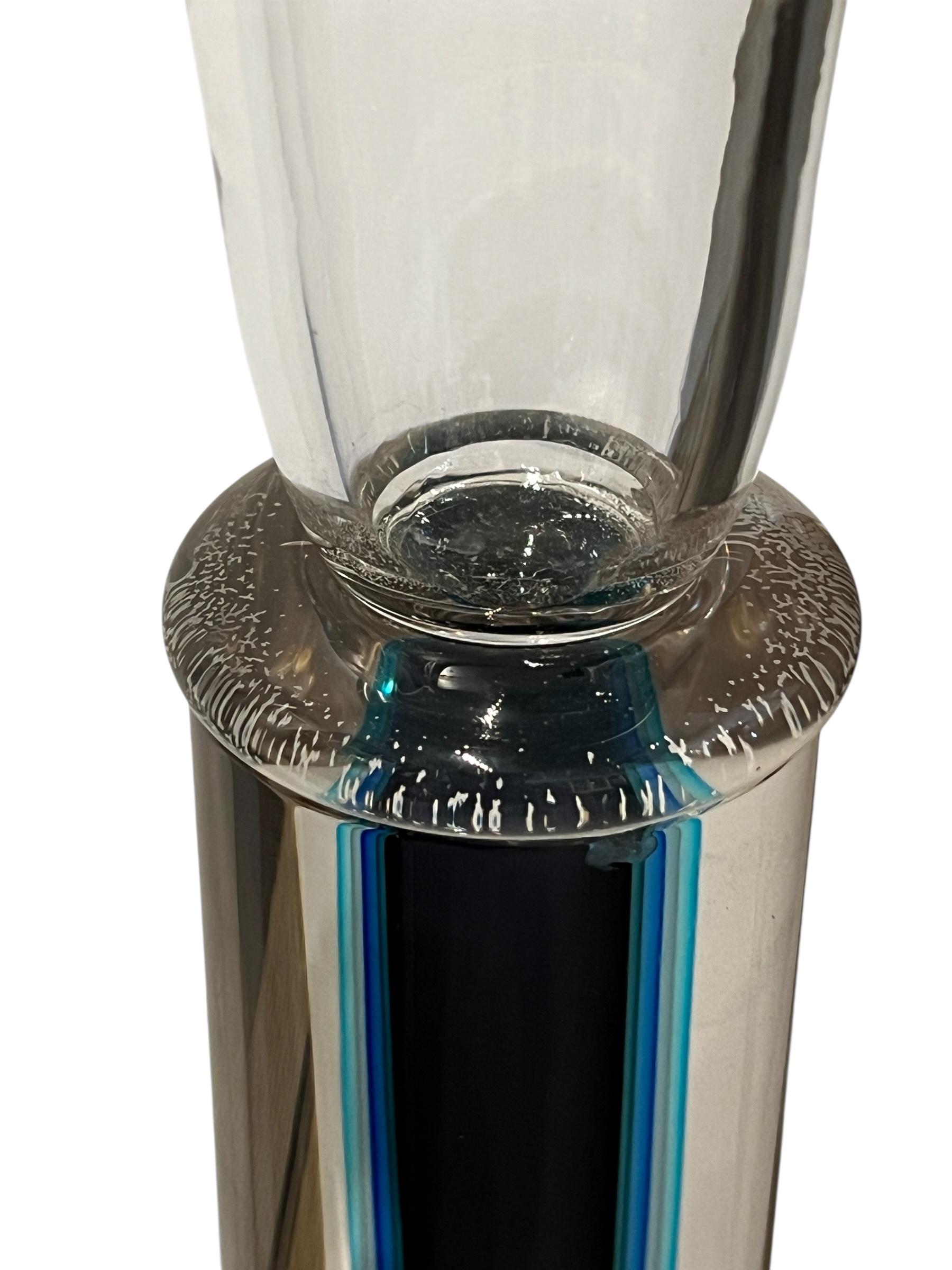 Paire de bougeoirs en verre Murano Sommerso de Luigi Mellara (Italie) Bon état - En vente à New York, NY