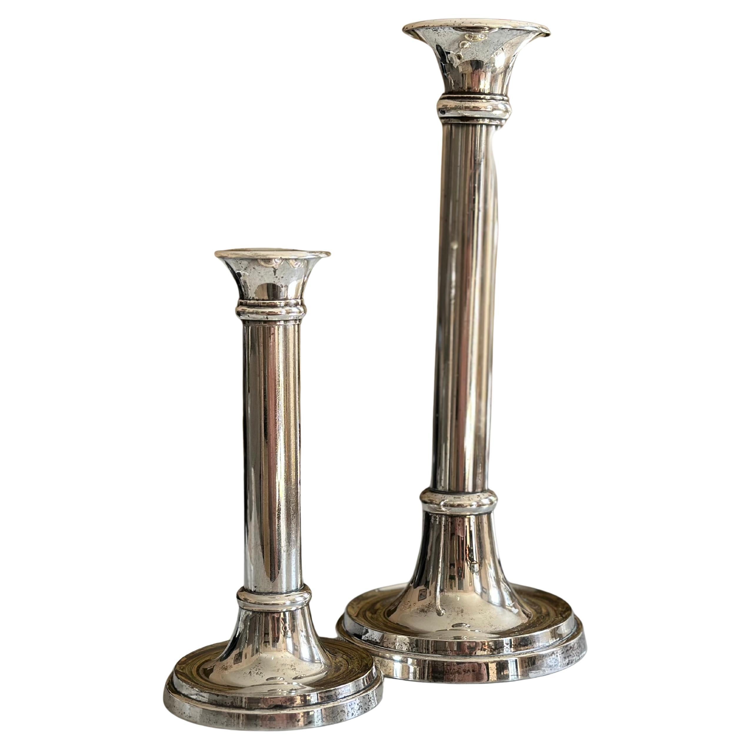 Pair of "Luise" Silver-Plated Candlesticks by Lambert, 1970s For Sale