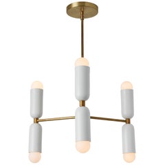 Pair of 'Lulu' Sconces in White & Brass by Alvaro Benitez