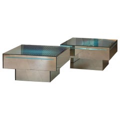 Pair of luminous coffee tables - 70s attributed to Françoise Gilot France