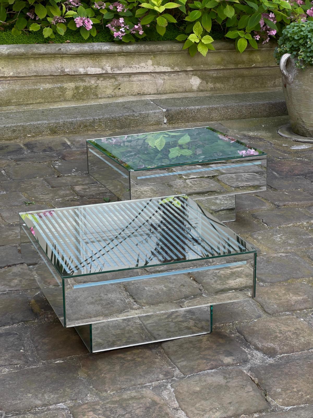 Pair of luminous coffee tables - 70s attributed to Françoise Gilot France 6