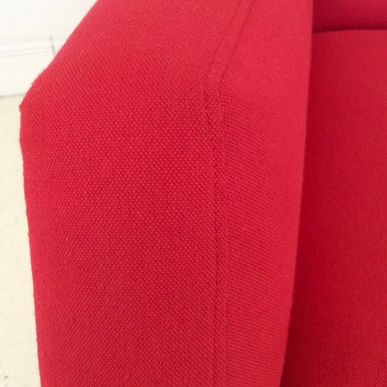 Pair of Luminous Red Armchairs, circa 1950, Italy For Sale at 1stdibs
