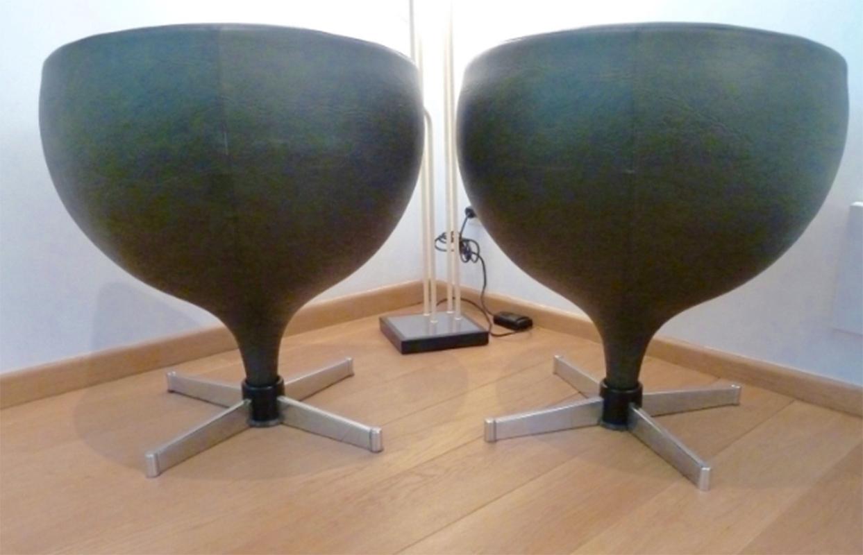 Mid-20th Century Pair of Luna Armchair by Pierre Guariche