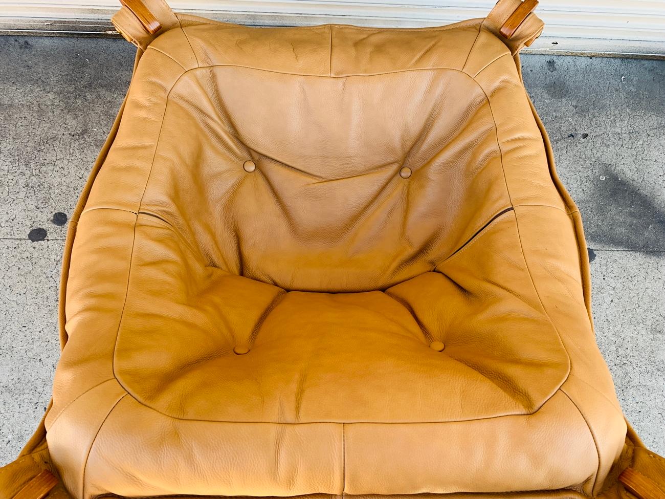 Pair of 'Luna' Chairs by Odd Knutsen in Tan Leather 2