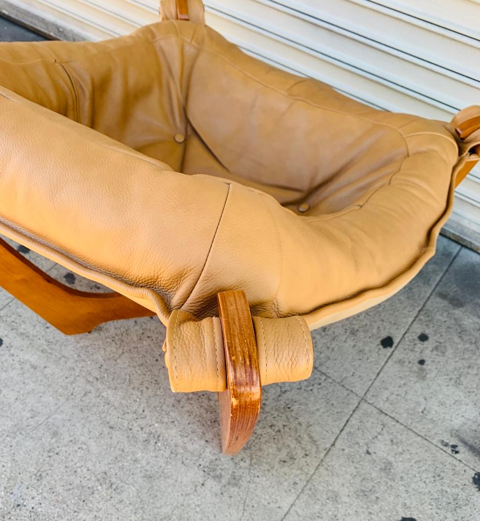 Pair of 'Luna' Chairs by Odd Knutsen in Tan Leather 3
