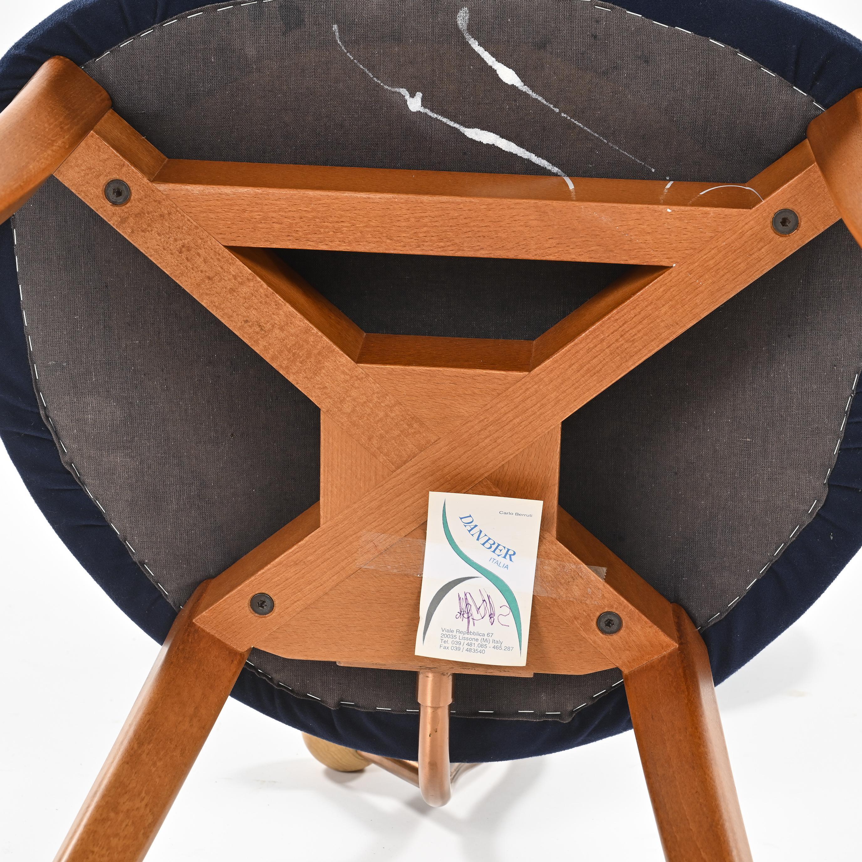 Paire de chaises Luna e Sole en hêtre et métal, Carlo Berruti, 1990 en vente 3