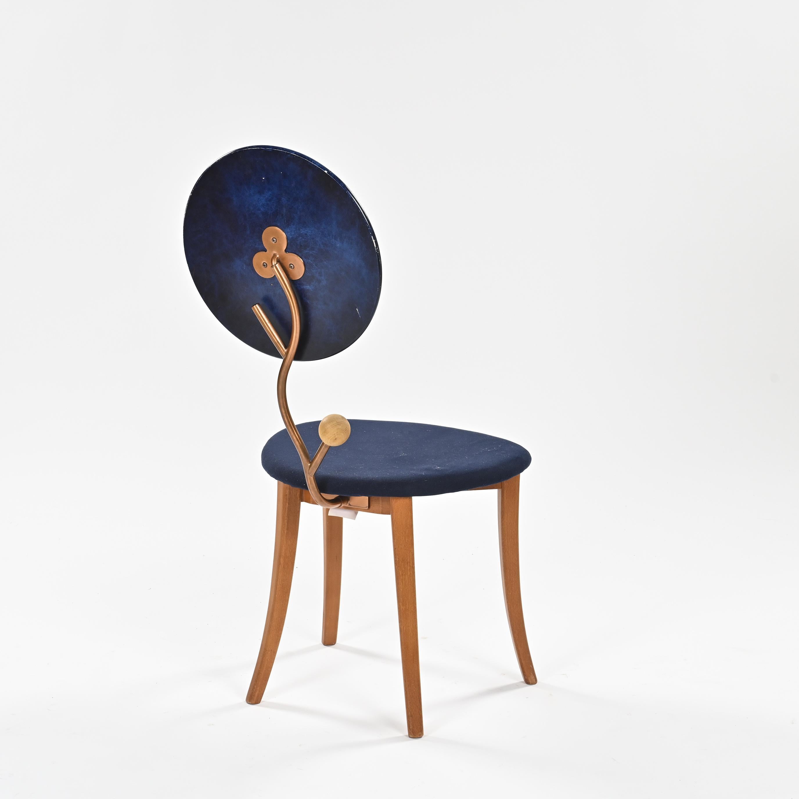 Paire de chaises Luna e Sole en hêtre et métal, Carlo Berruti, 1990 en vente 2
