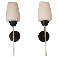 Pair of Lunel Sconces, Arlus Biny Era French Mid-Century Modern Lighting c.1950