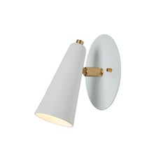 Pair of 'Lupita' Sconces in White & Brass by Alvaro Benitez