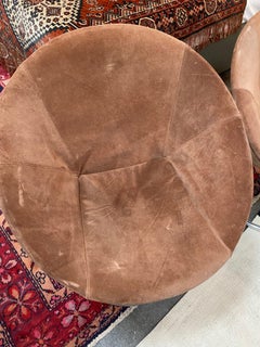 Pair of Lusch Erzeugnis Suede Leather Chairs