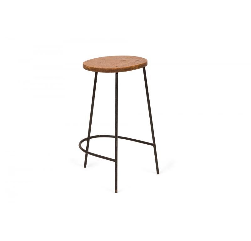 Paar Luther Conover „Horseshoe“ Hufeisen  Metall & Wood Counter Hocker (Handgefertigt) im Angebot
