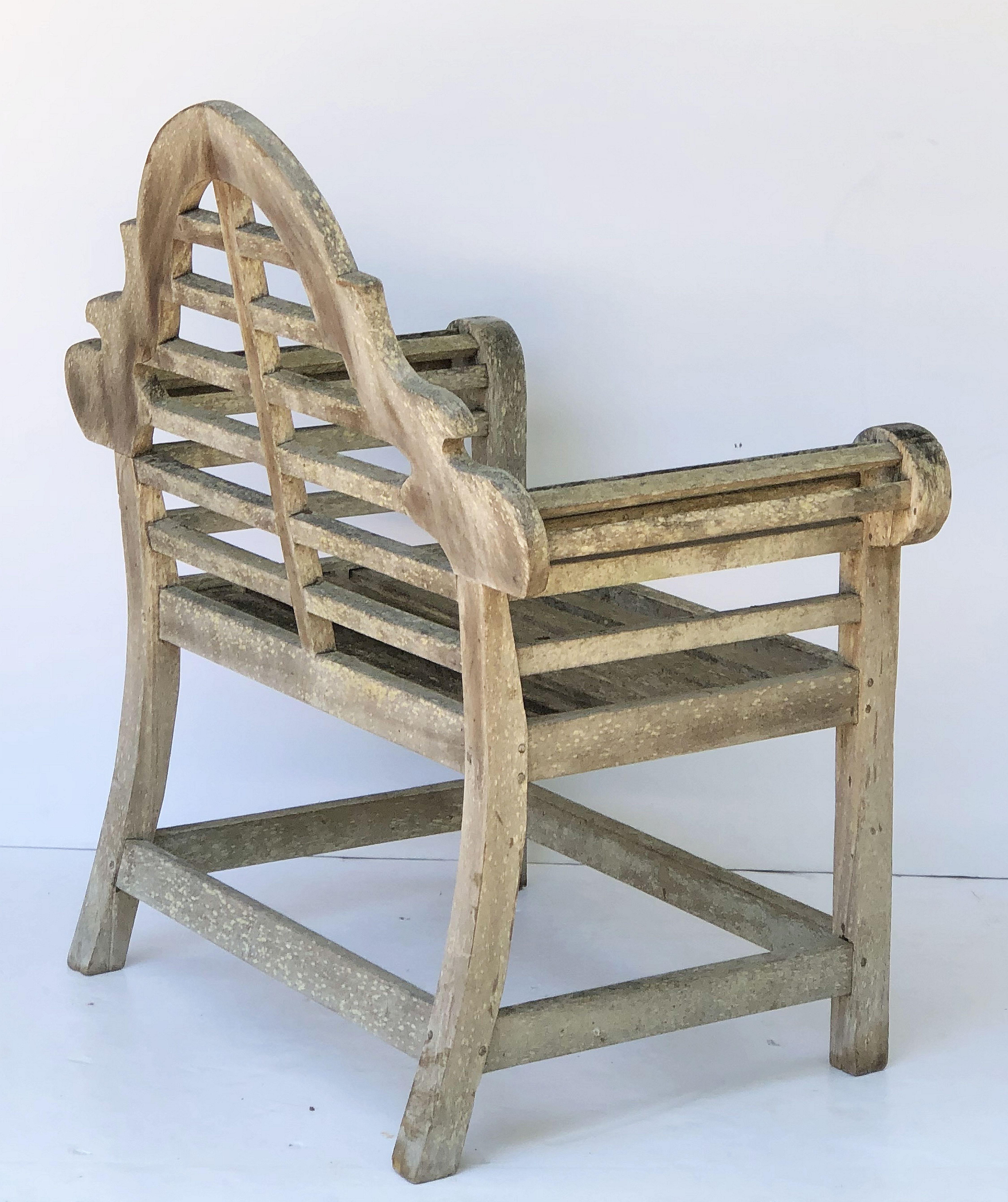 Pair of Lutyens Style Garden Chairs of Teak 'Priced Individually' 2