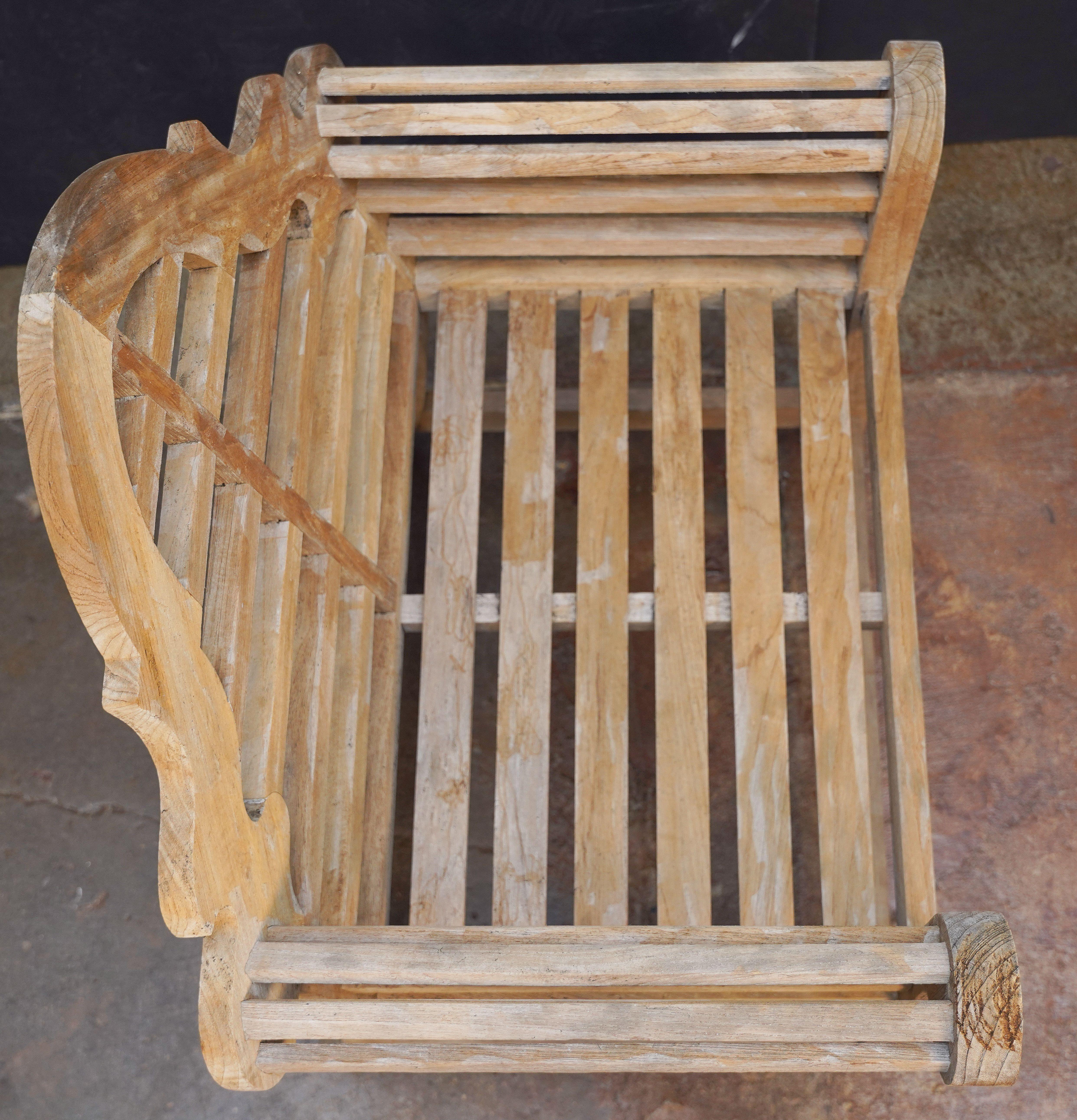 Coppia di sedie da giardino in stile Lutyens in teak 
