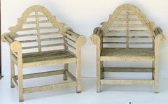 Pair of Lutyens Style Garden Chairs of Teak 'Priced Individually'
