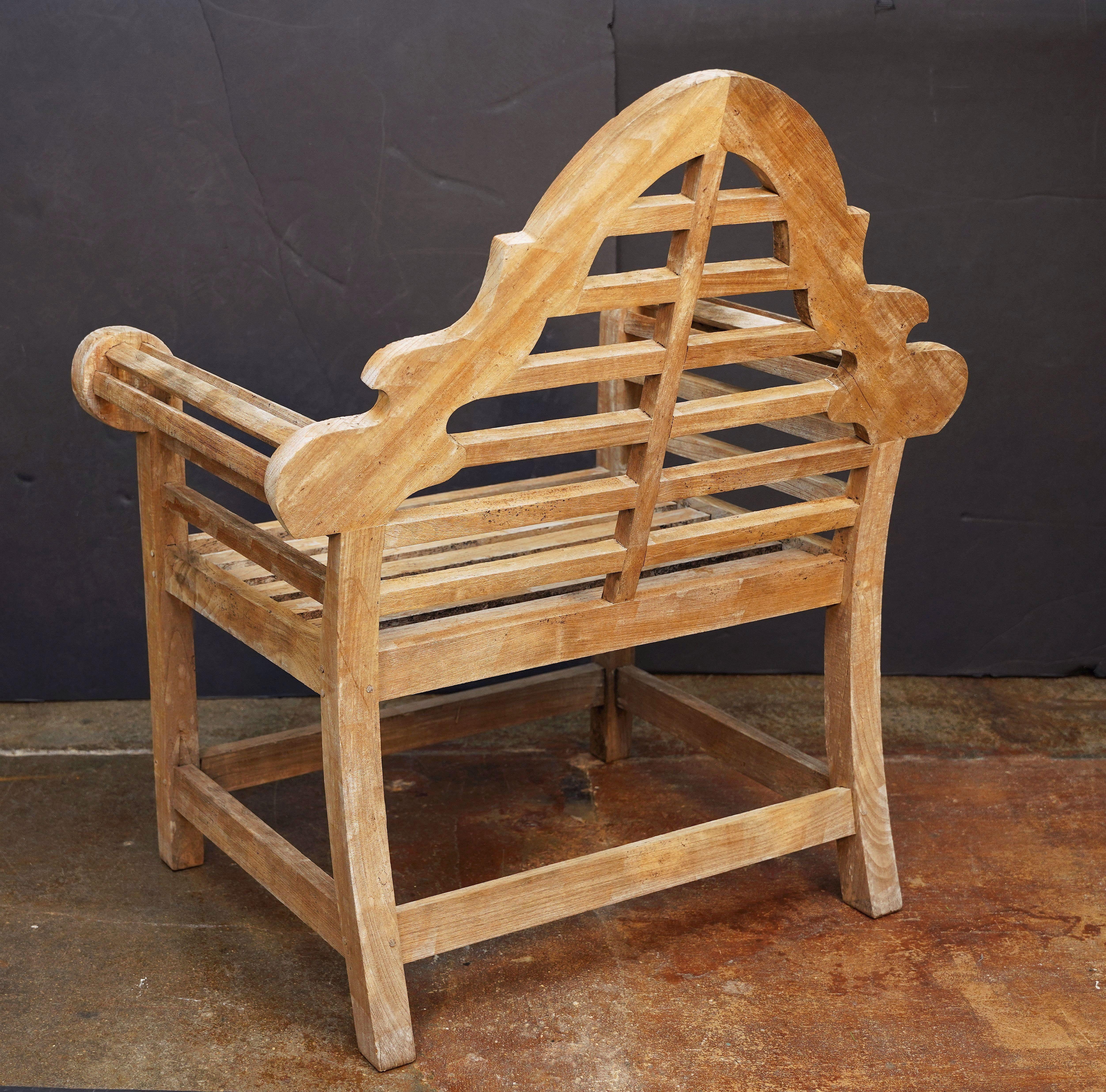 Legno Coppia di sedie da giardino in stile Lutyens in teak 