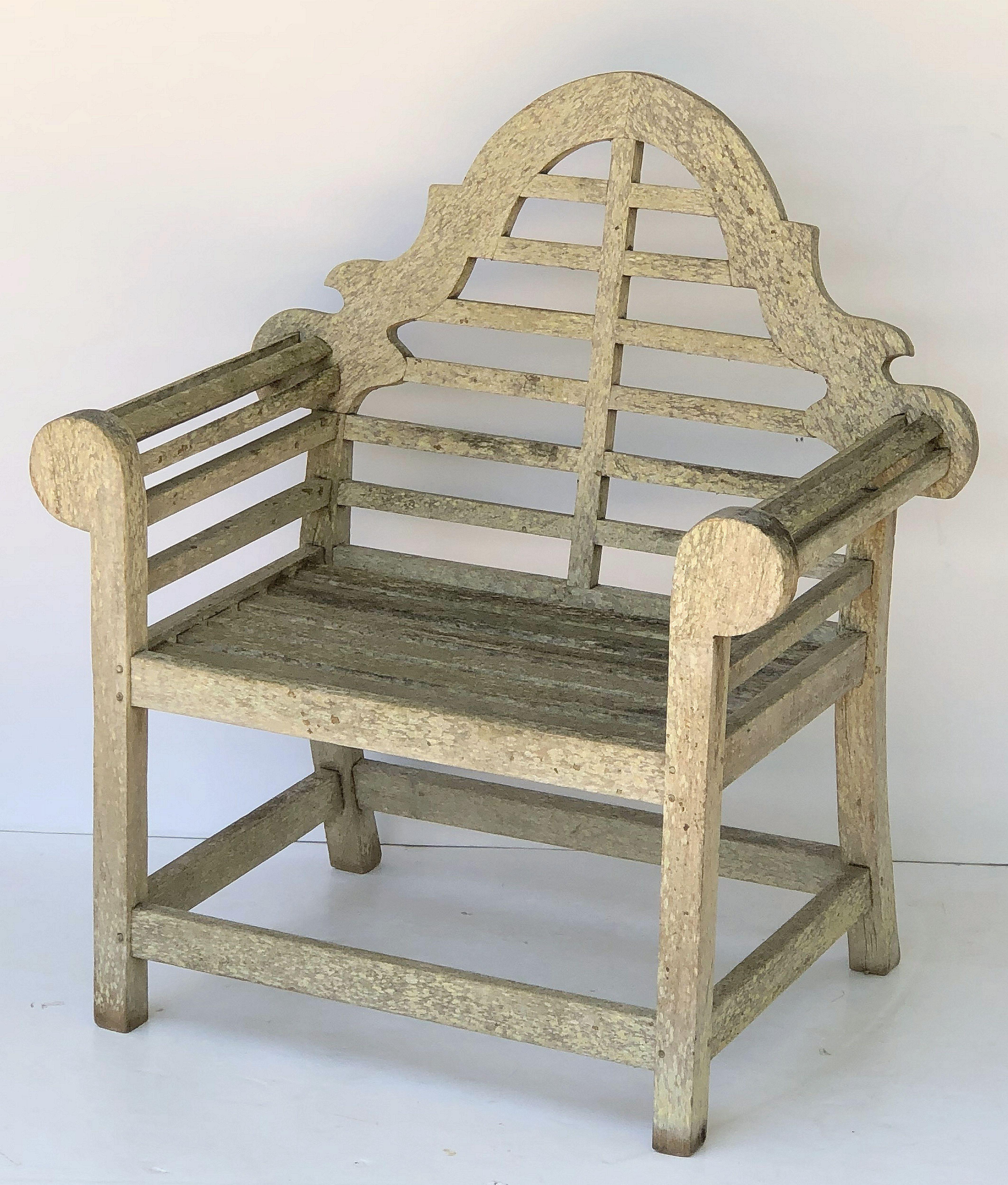 20th Century Pair of Lutyens Style Garden Chairs of Teak 'Priced Individually'