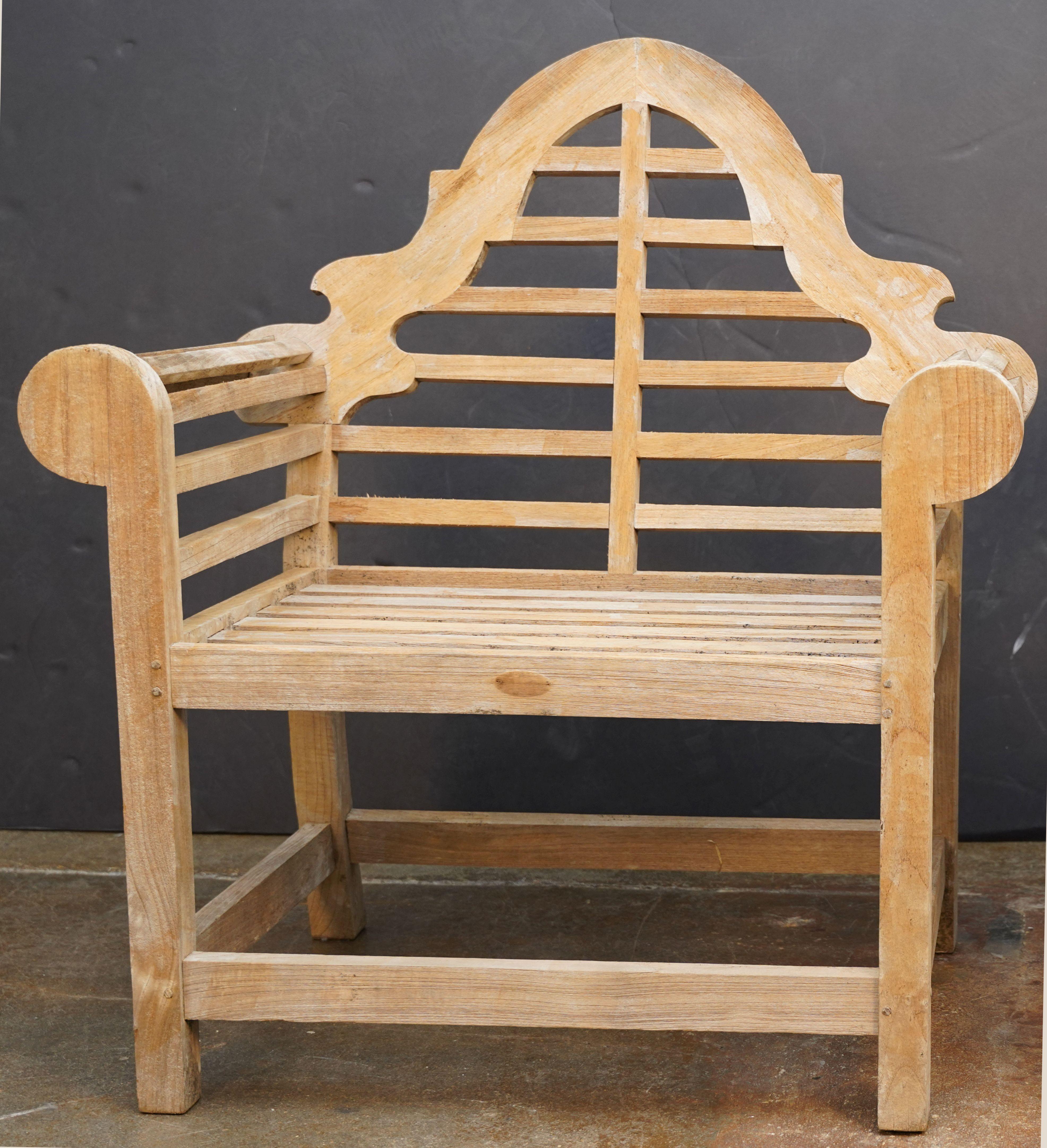 Coppia di sedie da giardino in stile Lutyens in teak 
