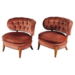 Pair of luxurious lounge chairs by Otto Schulz, Sweden, 1940s